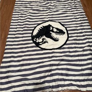 Sham and comforter set

Striped Jurassic Park Dinosaur Comforter - Black & White
